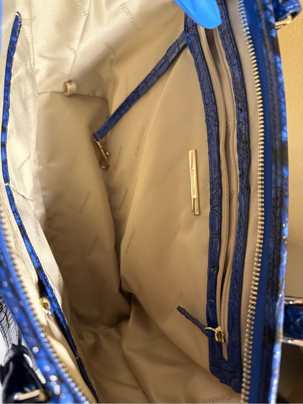 Brahmin Medium Asher Blue Viper Ombre Melbourne Genuine Leather NWT - Picture 11 of 16